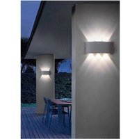 Trade Shop - applique 16W up&down wandleuchte grau outdoor IP65 licht 4000K 3000K 6500K ES68 - von TRADE SHOP TRAESIO