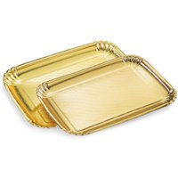 Trade Shop - 2 STÜCK KUCHENBLECH 20X28CM GOLD RECHTECKIG KARTON SÜSSES TELLER - Trade Shop - 2 STÜCK KUCHENBLECH 20X28CM GOLD RECHTECKIG KARTON SÜSSES TELLER - von TRADE SHOP TRAESIO