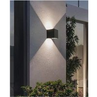 Trade Shop - SCHWARZE WANDLAMPE 22 WATT FÜR DEN AUSSENBEREICH DOPPELTE LICHTAUSSTRAHLUNG IP65 ES66 - von TRADE SHOP TRAESIO