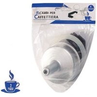 Trade Shop - KIT 4 STÜCKE ERSATZTEILE FILTER DICHTUNG GRIFF TRICHTER MOKA KAFFEEKANNE GRÖSSE 3 TASSEN - Trade Shop - KIT 4 STÜCKE ERSATZTEILE FILTER DICHTUNG GRIFF TRICHTER MOKA KAFFEEKANNE GRÖSSE 3 TASSEN - von TRADE SHOP TRAESIO