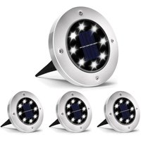 Trade Shop Traesio - Trade Shop - 4 led Solar Gartenstrahler 8 led Pfahl Stufenleuchte - von TRADE SHOP TRAESIO