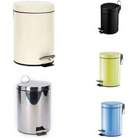 Trade Shop - 5 Liter Stahl Abfalleimer Treteimer Badezimmerkorb - von TRADE SHOP TRAESIO