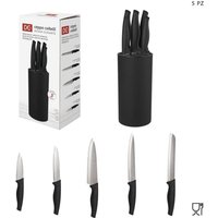 Trade Shop - 5-TLG. MESSERBLOCK-SET SCHWARZES DESIGN ELEGANTE KÜCHENUTENSILIEN - von TRADE SHOP TRAESIO