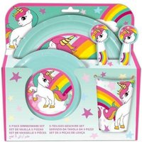 Trade Shop Traesio - Trade Shop - 5-teiliges Kinder-Ess-Set mit Tellern, Gläsern und Besteck mit Einhorn-Motiv - Trade Shop Traesio - Trade Shop - 5-teiliges Kinder-Ess-Set mit Tellern, Gläsern und Besteck mit Einhorn-Motiv - von TRADE SHOP TRAESIO