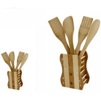 Trade Shop Traesio - Trade Shop - kit 5 pz cucina mestolo mestoli in legno bambien mit 4 mestoli posate 67375 - von TRADE SHOP TRAESIO