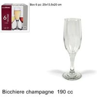 Trade Shop - Set 6 Stück Service Calice Glas Glas 190cc Glasplatte für funkelnden Champagner - Trade Shop - Set 6 Stück Service Calice Glas Glas 190cc Glasplatte für funkelnden Champagner - von TRADE SHOP TRAESIO