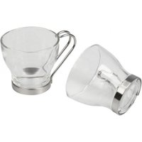 Trade Shop Traesio - Trade Shop - 6 Tassen 100ml Glas Kaffeetasse mit Stahlgriff Espresso Glas Bar - Trade Shop Traesio - Trade Shop - 6 Tassen 100ml Glas Kaffeetasse mit Stahlgriff Espresso Glas Bar - von TRADE SHOP TRAESIO