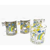 Trade Shop Traesio - Trade Shop - 6 bunte Gläser Sonne Mond Regenbogen Glas Tisch Streifen Made in Italy - von TRADE SHOP TRAESIO