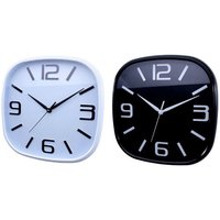 Trade Shop - WANDUHR QUADRATISCH ANALOG HEIMDEKOR 30CM WEISS SCHWARZ 206959 - von TRADE SHOP TRAESIO
