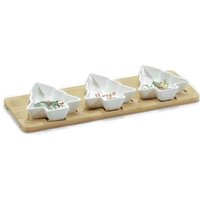 Trade Shop - ANTIPASTIERA ELEGANTE 3 POSTEN IN CERAMICA FORMA ALBERO NATALE BASE IN BAMBU - Trade Shop - ANTIPASTIERA ELEGANTE 3 POSTEN IN CERAMICA FORMA ALBERO NATALE BASE IN BAMBU - von TRADE SHOP TRAESIO