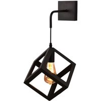 Trade Shop - APPLIQUE DA PARETE PENDENTE A FORMA DI CUBO 3D STILE MINIMAL PORTALAMPADA ATTACCO E27 AQ52 - Schwarz von TRADE SHOP TRAESIO