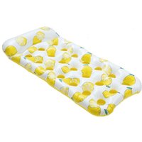 Trade Shop - Aufblasbare Schwimmmatratze mit Kopfstütze Pool Zitronen-Design 180x88cm 628530 - von TRADE SHOP TRAESIO
