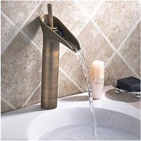 Trade Shop - BAD WASCHBECKEN MISCHBATTERIE ANTIK MESSING WASSERHAHN WASSERFALL HOCH - Trade Shop - BAD WASCHBECKEN MISCHBATTERIE ANTIK MESSING WASSERHAHN WASSERFALL HOCH - von TRADE SHOP TRAESIO