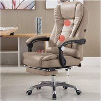 Trade Shop - BEIGE LEDER BÜRODREHSTUHL RECLINER SCHREIBTISCH FUSSSTÜTZE - Trade Shop - BEIGE LEDER BÜRODREHSTUHL RECLINER SCHREIBTISCH FUSSSTÜTZE - von TRADE SHOP TRAESIO