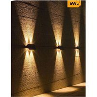Trade Shop - DOPPELEMISSION LED-WANDLEUCHTE SOLARLAMPE IP65 LICHT 3000K 6500K SCHWARZ YH0616 - von TRADE SHOP TRAESIO