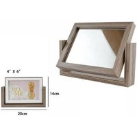 Trade Shop - BILDERRAHMEN FOTOS MIT SPIEGEL 10 X 15 CM DOPPELT DREHBAR HOLZ - von TRADE SHOP TRAESIO