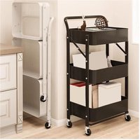 Trade Shop - CARRELLO PIEGHEVOLE DA VIAGGIO CUCINA CON MANIGLIA IN ACCIAIO STOCCAGGIO MOBILE CON RUOTE - von TRADE SHOP TRAESIO