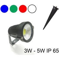 Trade Shop - Strahler COB LED Gartenleuchte 3W 5W Watt Unterstützung Pfahl Farbe Licht IP65 - Trade Shop - Strahler COB LED Gartenleuchte 3W 5W Watt Unterstützung Pfahl Farbe Licht IP65 - von TRADE SHOP TRAESIO