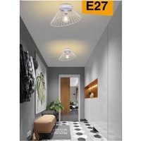 Trade Shop - DECKENLAMPE SCHIRM METALL KRONLEUCHTER LAMPE E27 DEKORATIV ZEITGENÖSSISCH C70 - Weiß von TRADE SHOP TRAESIO