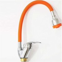 Trade Shop Traesio - Trade Shop - EASY52855A orangefarbene chromstahl-spültischbatterie mit 360°-HANDBRAUSE - von TRADE SHOP TRAESIO