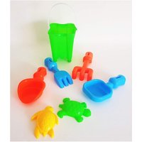 Trade Shop - EIMERSET SCHAUFEL HARKE FÖRMCHEN SANDSIEB STRAND STRANDSPIEL FÜR KINDER - von TRADE SHOP TRAESIO
