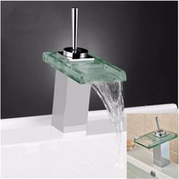 Trade Shop - EINHEBELMISCHER WASSERFALL GLAS WASCHTISCHARMATUR BAD - von TRADE SHOP TRAESIO
