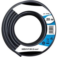 Trade Shop - ELEKTRISCHES VERLÄNGERUNGSKABEL 20MT 3G1.5 MM H05VV-F HANK ELEKTRISCHE LEITUNG SCHWARZ - von TRADE SHOP TRAESIO
