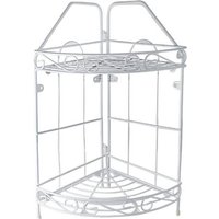 Trade Shop - Eckregal Eckelement 2 Regale Badezimmer-Objekthalter Weiß Metall 52527 - Trade Shop - Eckregal Eckelement 2 Regale Badezimmer-Objekthalter Weiß Metall 52527 - von TRADE SHOP TRAESIO