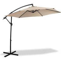 Trade Shop - Gartenschirm 3x3 mit hängender Aluminiumstange, winddicht, Pavillon - Weiß von TRADE SHOP TRAESIO