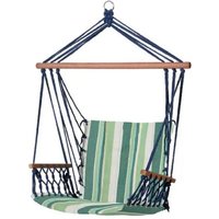 Trade Shop - HÄNGEMATTE STUHL AUFGEHÄNGT MEHRFARBIG 100X50X3CM STOFF CAMPING GARTEN 69607A - von TRADE SHOP TRAESIO