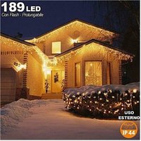 Trade Shop - Warmweiß beleuchteter Wasserfallvorhang, 510 x 90 cm, für den Außenbereich, ausziehbar auf 15 m, 189 LEDs - Trade Shop - Warmweiß beleuchteter Wasserfallvorhang, 510 x 90 cm, für den Außenbereich, ausziehbar auf 15 m, 189 LEDs - von TRADE SHOP TRAESIO