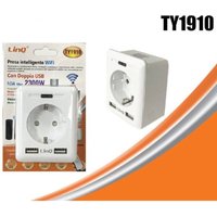 Trade Shop - INTELLIGENTE STECKDOSE WIFI HAUSAUTOMATION WAND STECKER ANDROID IOS 2 USB 10A 2300W TY1910 - von TRADE SHOP TRAESIO