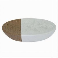 Trade Shop - Seifenschale, Seifenstück, weißes Marine-Dekor mit braunen Streifen, Badezimmer 79270 - von TRADE SHOP TRAESIO