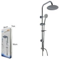 Trade Shop - DUSCHSÄULEN-SET, ABZIEHBARER MISCHER, CHROM-ARMATUR, BADEZIMMER-DUSCHKOPF 69124 - von TRADE SHOP TRAESIO
