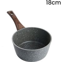 Trade Shop - Kasserolle mit Holzgriff Anti-Stick-kratzfester Pfanne zur Induktion von Ø16 bis 20 cm - -durchmesser 18cm - von TRADE SHOP TRAESIO