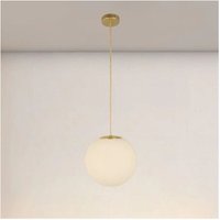 Trade Shop - goldene pendelleuchte mit weisser glaskugel E27-ANSCHLUSS modern minimal 33504 - von TRADE SHOP TRAESIO