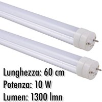 Trade Shop - LED NEONRÖHRE T8 10 WATT 1300 LMN MIT 60 CM LICHTUNDURCHLÄSSIGER ABDECKUNG WEISSES LICHT - von TRADE SHOP TRAESIO