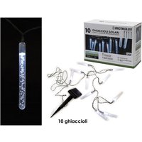 Trade Shop - LICHTERKETTE 10 SOLAR EISZAPFEN LED LAMPEN KALTLICHT INNEN/AUSSEN - von TRADE SHOP TRAESIO