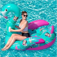 Trade Shop - MINNIE FLAMINGO RIESIGE AUFBLASBARE INSEL MATRATZE MEER POOL 174X140X141CM - von TRADE SHOP TRAESIO