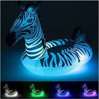 Trade Shop - CAVALCABILE FASHION GONFIABLE ZEBRA GIGANT MIT POOL LED LIGHTS 254X142CM 41406 - von TRADE SHOP TRAESIO