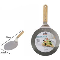 Trade Shop - PIZZASPACHTEL SCHAUFEL MIT HOLZGRIFF RUNDES SCHNEIDEBRETT 39 X 20,5CM 74183 - von TRADE SHOP TRAESIO