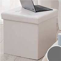 Trade Shop - POUF BOX WÜRFELFÖRMIGER FUSSHOCKER AUS KUNSTLEDER PUFF FARBE - Weiß von TRADE SHOP TRAESIO