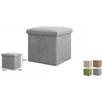 Trade Shop - POUFF PUFF POUF GEPOLSTERTER BEHÄLTER MIT STOFFSITZ 30 X 30 X 30CM 69585 - von TRADE SHOP TRAESIO