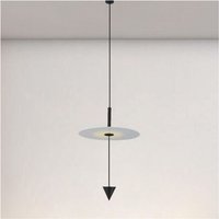 Trade Shop - Pendelleuchte 12W LED-Licht 4000K weiße Scheibe Ø23CM schwarzer Kegel 32996 - von TRADE SHOP TRAESIO