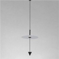 Trade Shop - Pendelleuchte 12W LED-Licht 6500K weiße Scheibe Ø23CM schwarzer Kegel 32009 - von TRADE SHOP TRAESIO