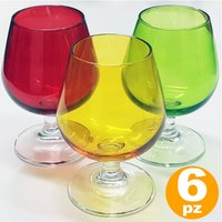 Trade Shop - SATZ VON 6 GLÄSERN GLOBO SÜSSEN FARBIGEN GLAS GETRÄNK SPIRITUOSEN CICCHETTI - von TRADE SHOP TRAESIO