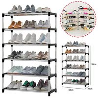 Trade Shop - SCHUHSCHRANK MEHRZWECKREGAL 6 PLATZSPARENDE REGALE STAPELBAR AUS METALL 60X30X90CM - von TRADE SHOP TRAESIO
