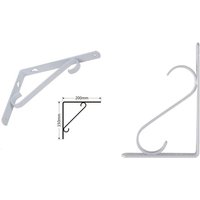 Trade Shop - SET MIT 2 REGALHALTERUNGEN, ECKHALTERUNGEN, VERSTÄRKUNG 200X150 MM, WEISS 91285 - von TRADE SHOP TRAESIO
