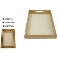 Trade Shop - SET 3-TEILIGES NATURHOLZ-TABLETT DECOUPAGE TRIS MATRJOSCHKA-BOX 53469A - von TRADE SHOP TRAESIO