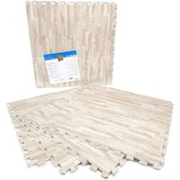 Trade Shop - SET 4 STÜCK EVA-FLIESEN PARKETT-EFFEKT 60X60CM PUZZLE-TEPPICHMATTE 194692 - von TRADE SHOP TRAESIO